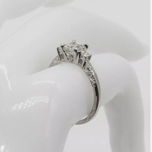 NEW Michael Beaudry 1.51+ct VS1 F GIA Princess Cut Diamond Platinum Ring - Picture 3 of 7